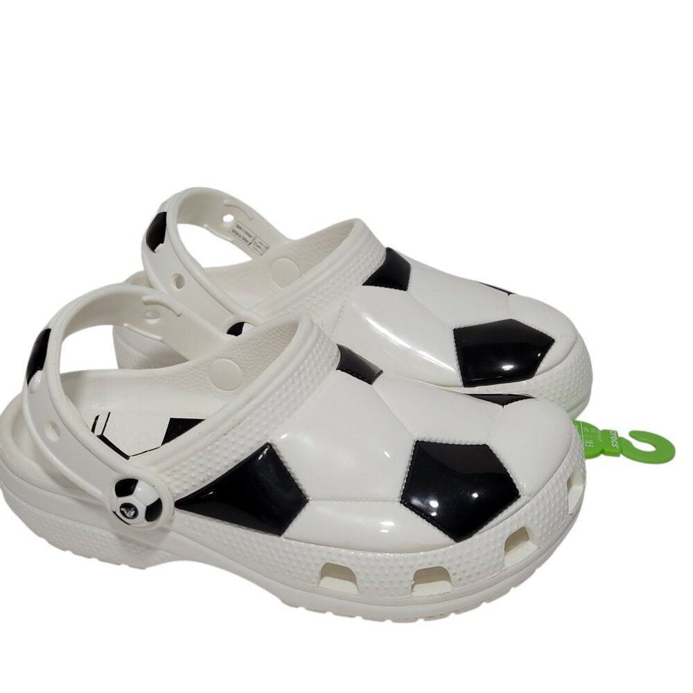 Crocs Classic Clogs Soccer Ball Kids Size C12 Slip On Shoes 210157 Sports Unisex